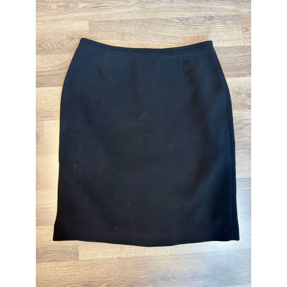 Black Professional Pencil Skirt Back Vent Lined Size 10